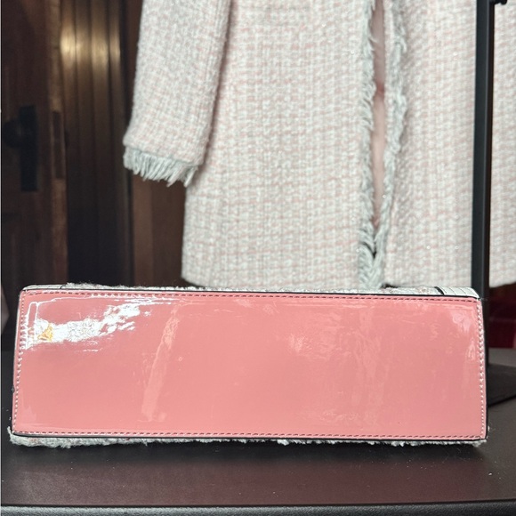 Venus Pink Tweed Crossbody Chain Bag Boutique Style - Picture 4 of 7